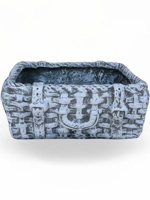 Picnic Basket Large Whitewash Finish - L620mm x W390mm x H220mm - 23kg