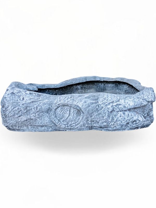 Flat Log Planter Whitewash Finish - L500mm x W370mm x H345mm - 30kg