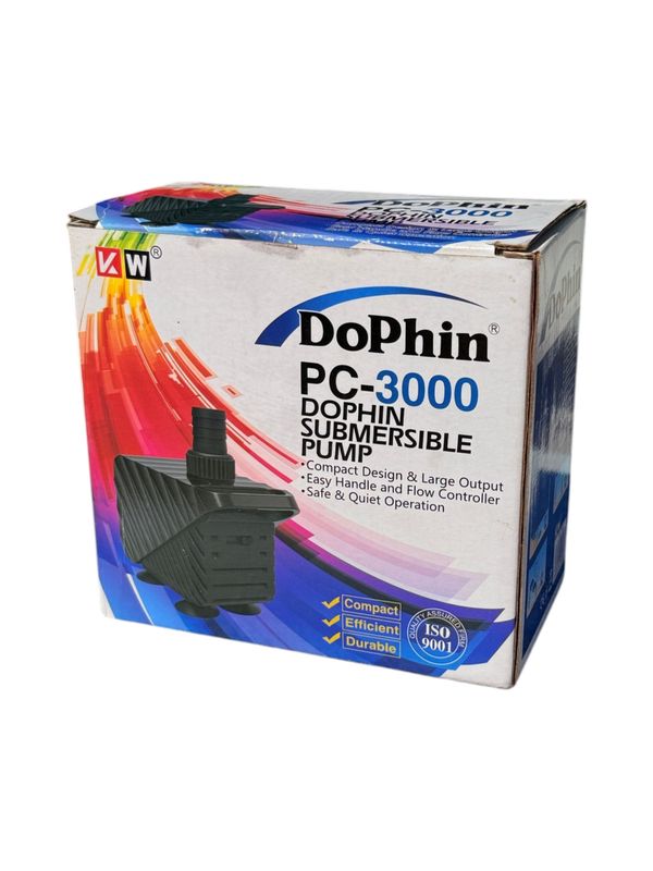 Dophin PC-3000 – 3000 L/H 2.50m HEAD (45W) High Quality Submersible Pump H-Max 200cm H100mm W65mm