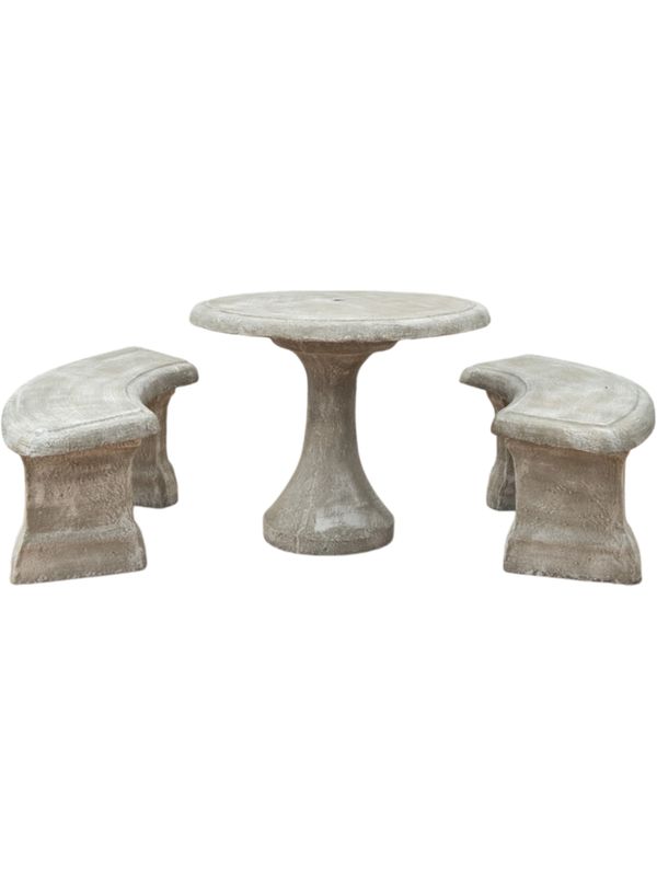 Classic Table Set Small Whitewash Finish- 8 Piece - Table W1000mm - 502kg