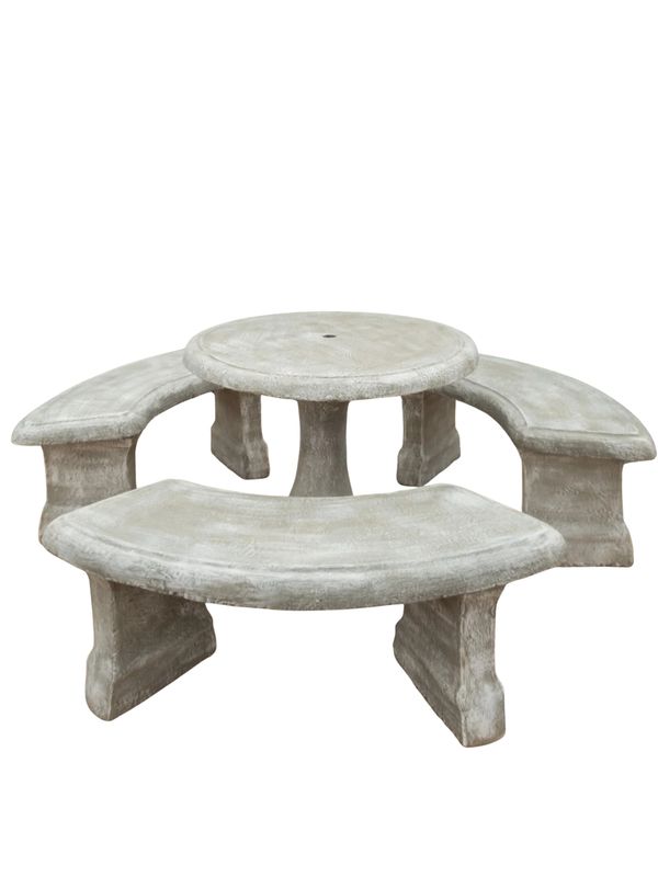 Classic Table Set Large Whitewash Finish - 11 Piece - Table W1200mm x H720mm - 676kg