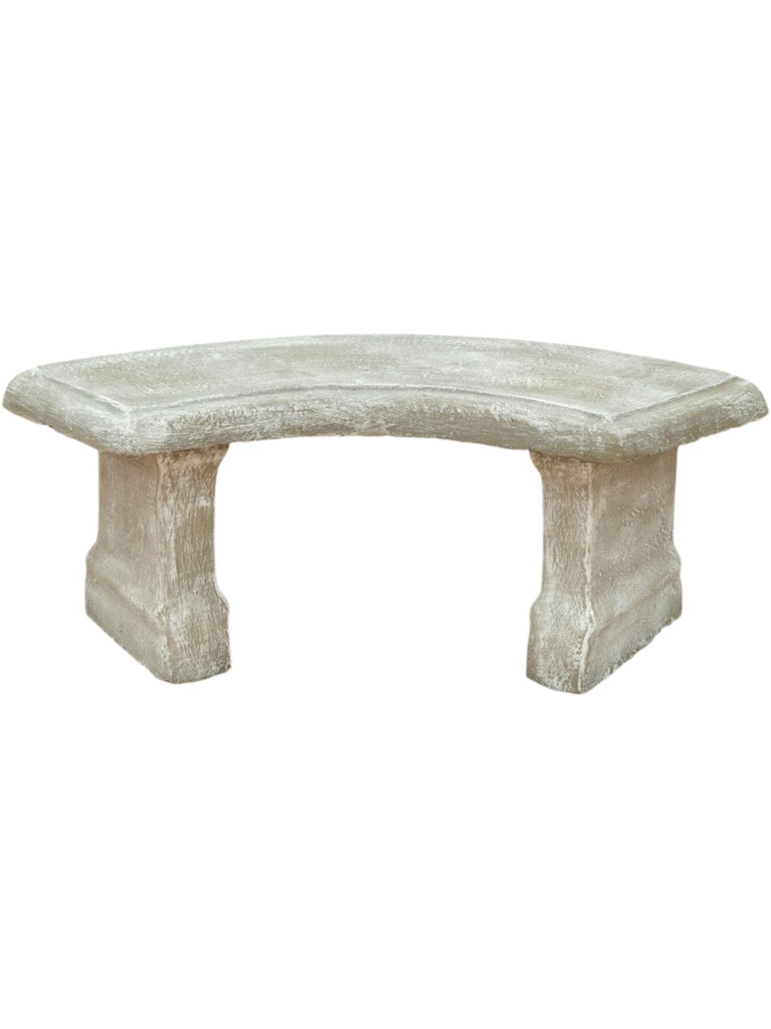 Classic Curved Bench Whitewash Finish  - 3 Piece - L1308mm x W440mm - 155kg