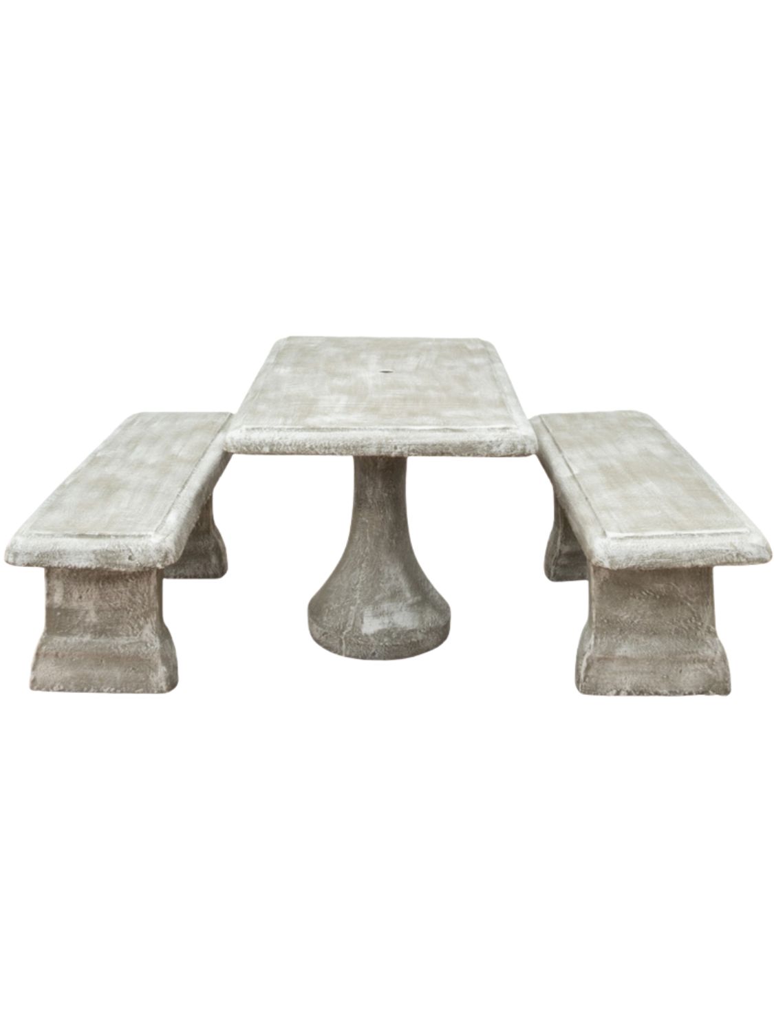 Classic Square Table Set Whitewash Finish - 8 Piece - L1300mm x H720mm - 523kg