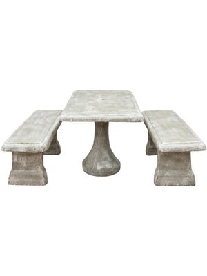 Classic Square Table Set Whitewash Finish - 8 Piece - L1300mm x H720mm - 523kg