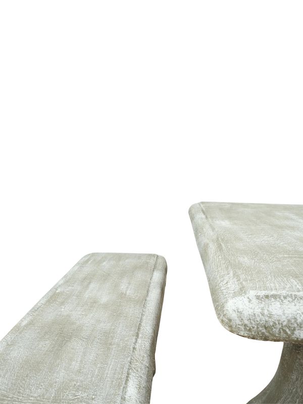 Classic Square Table Set Whitewash Finish 8 Piece - L:1300mm H:720mm 523kg