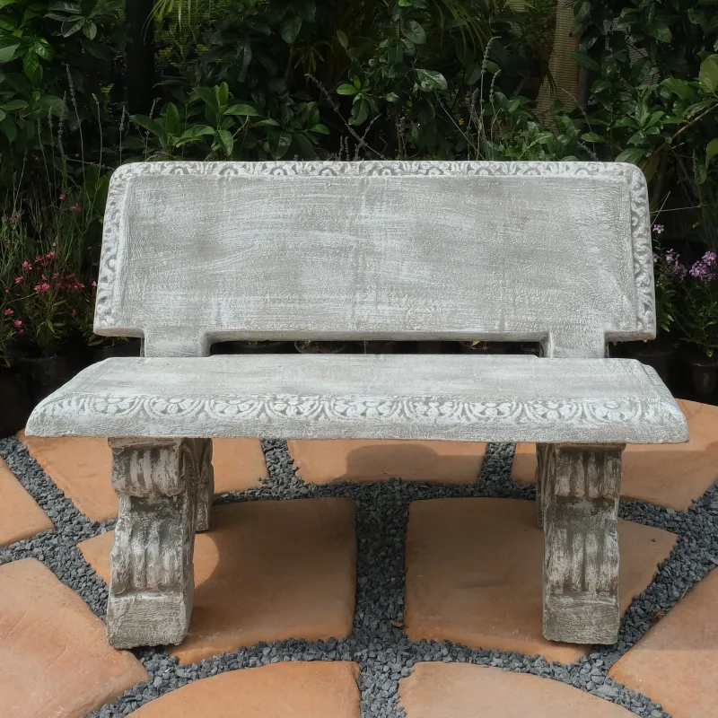 Corinth Two Seater Bench Whitewash Finish 4 Piece - L:1105mm W:440mm 279kg