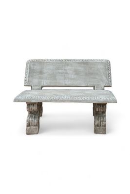 Corinth Two Seater Bench Whitewash Finish - 4 Piece - L1105mm x W440mm - 279kg