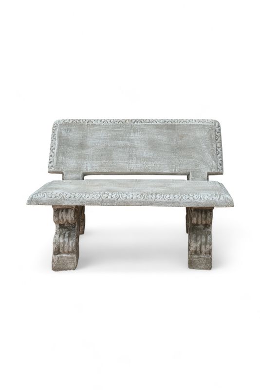 Corinth Two Seater Bench Whitewash Finish - 4 Piece - L1105mm x W440mm - 279kg