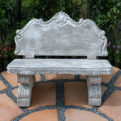 Tuscan Bench Whitewash Finish 4 Piece - L:1200mm H:600mm W:460mm 324kg