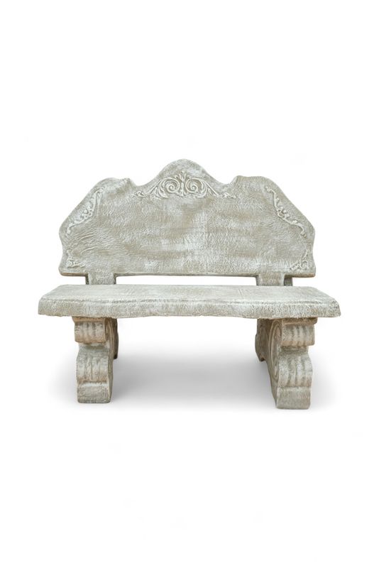 Lace Garden Bench Whitewash Finish- 4 Piece - L1200mm x W460mm x H600mm - 324kg