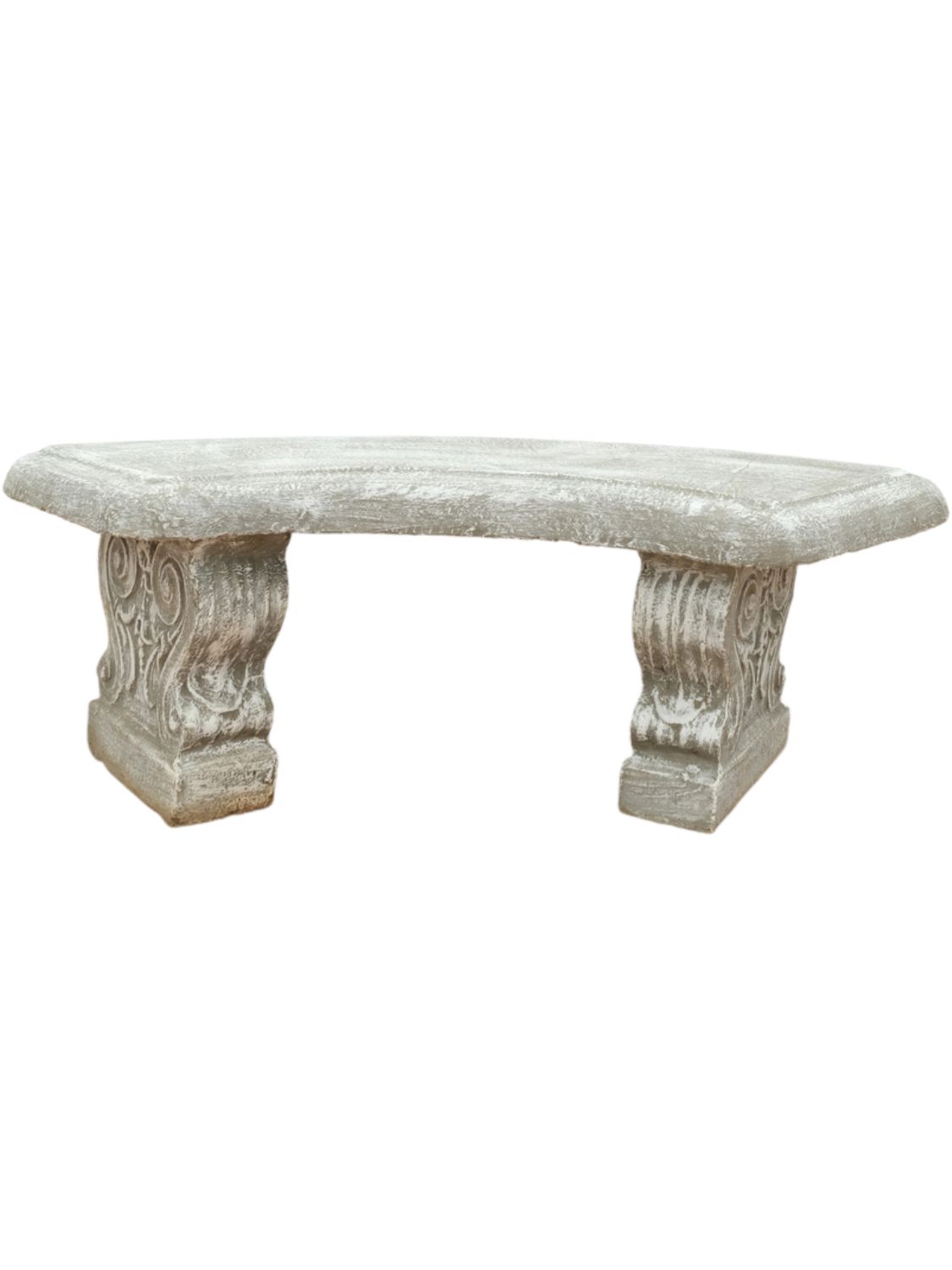 Scroll Curved Bench Whitewash Finish - 3 Piece - W1306mm x H440mm - 163kg