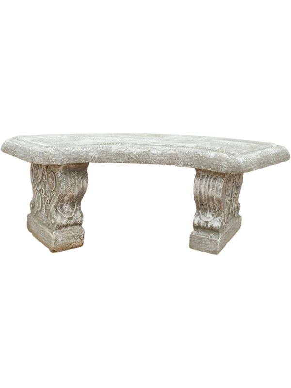 Scroll Curved Bench Whitewash Finish - 3 Piece - W1306mm x H440mm - 163kg