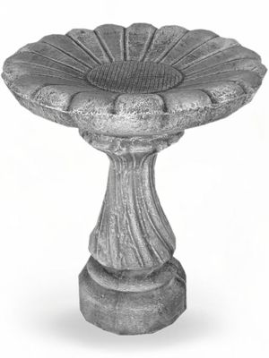 Sunflower Birdbath Whitewash Finish Complete  - H:700mm TopWidth:600mm 88kg