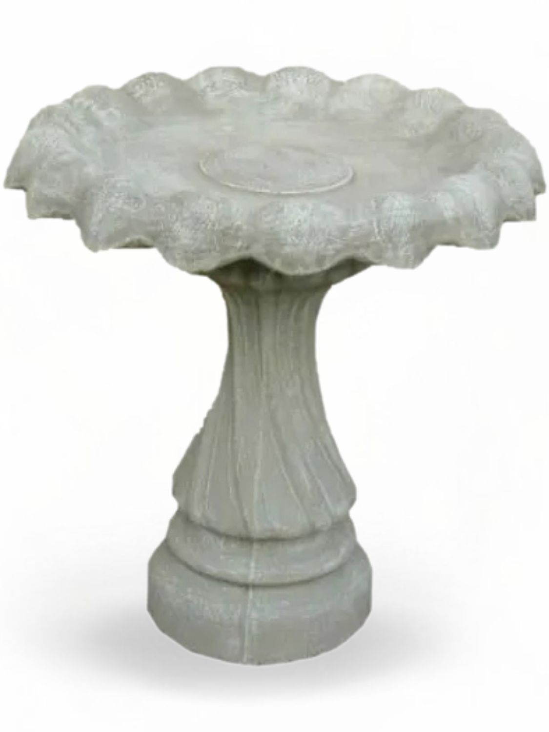 Classic Birdbath Whitewash Complete -H:700mm TopWidth:600mm 80kg