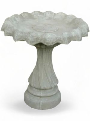 Classic Birdbath Whitewash Complete -H:700mm TopWidth:600mm 80kg