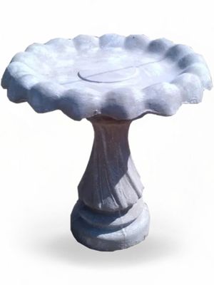 Spiral Birdbath X-Large Whitewash Finish Complete - H:900mm  TopWidth:800mm 170kg