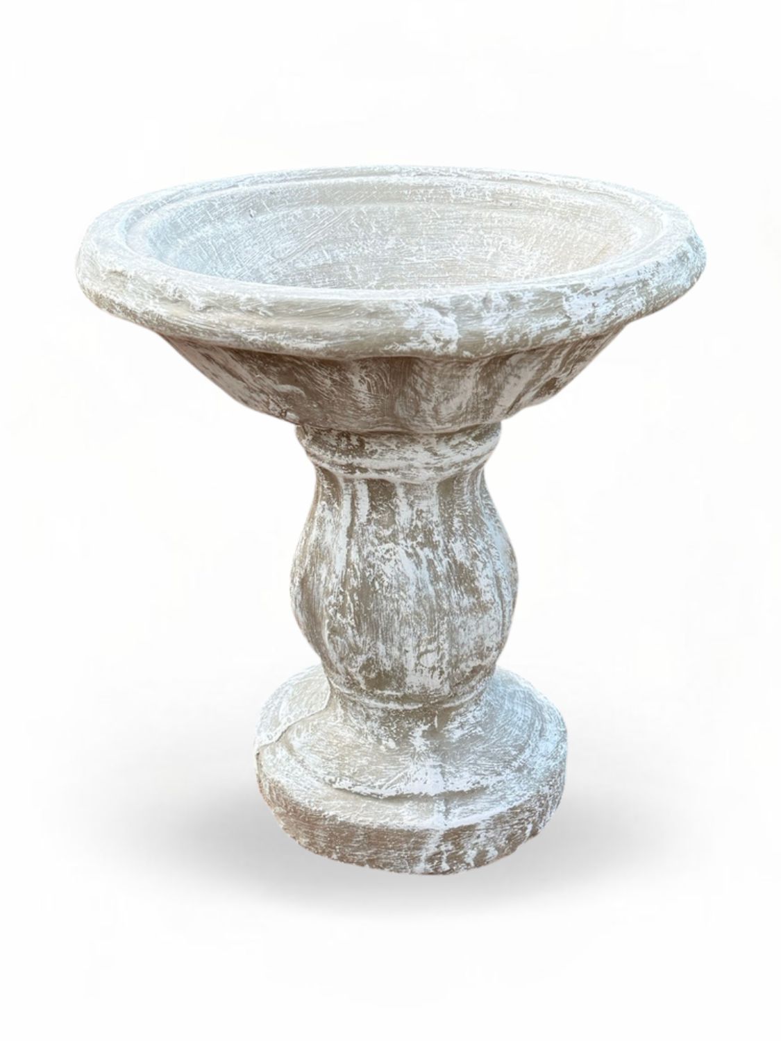 Sugarbowl Birdbath Whitewash Finish Small  H:500mm W:430mm 32kg