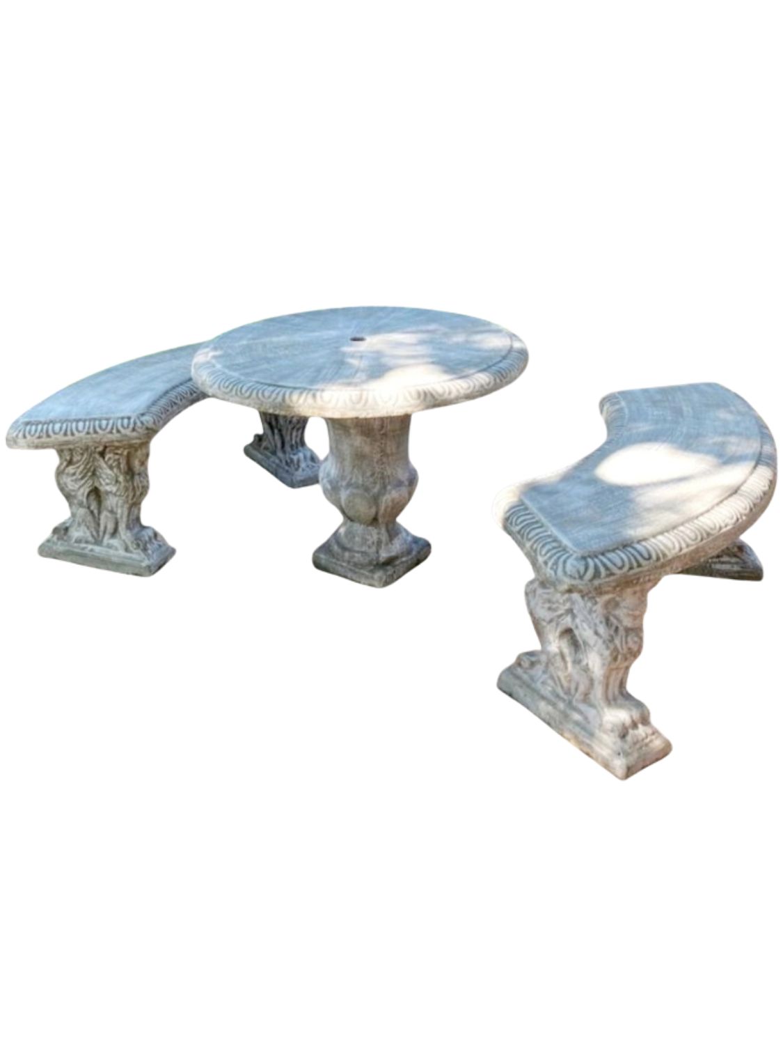 Joshua Urn Table Set Whitewash Finish - 8 Piece - Table W1000mm - 480kg