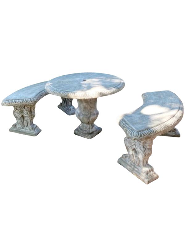 Joshua Urn Table Set Whitewash Finish - 8 Piece - Table W1000mm - 480kg