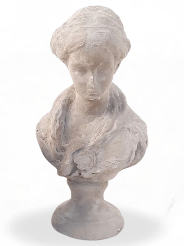 Cassandra Bust Cement Finish - H365mm x W200mm
