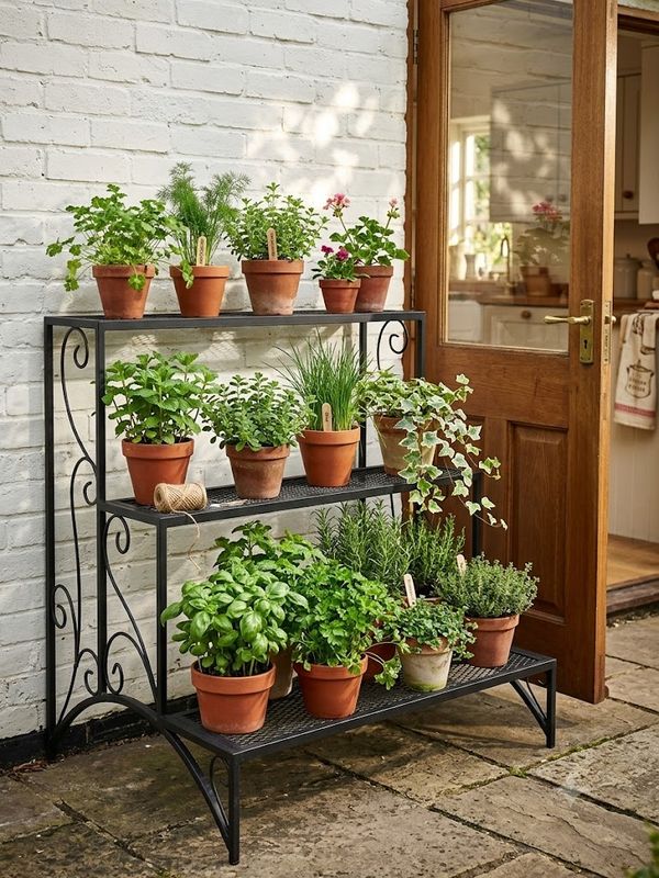 Wrought Iron Three Olive  "Herbstand" 900x1200x1040mm