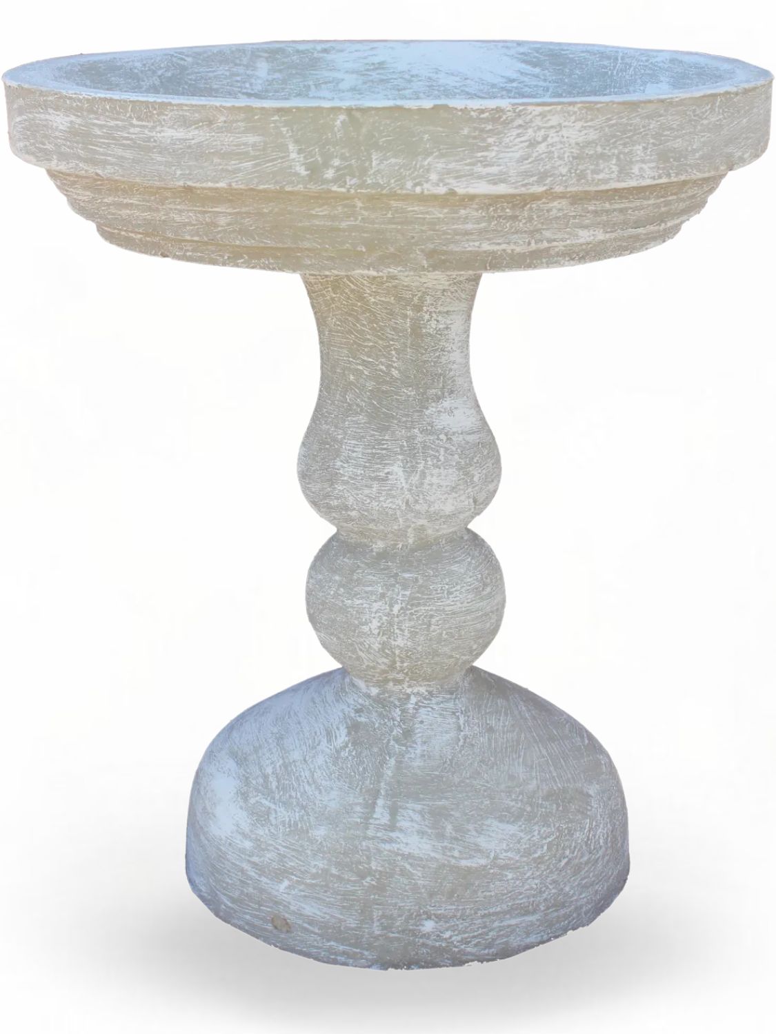 Round Bulge Whitewash Birdbath H:520mm W:420mm 36kg