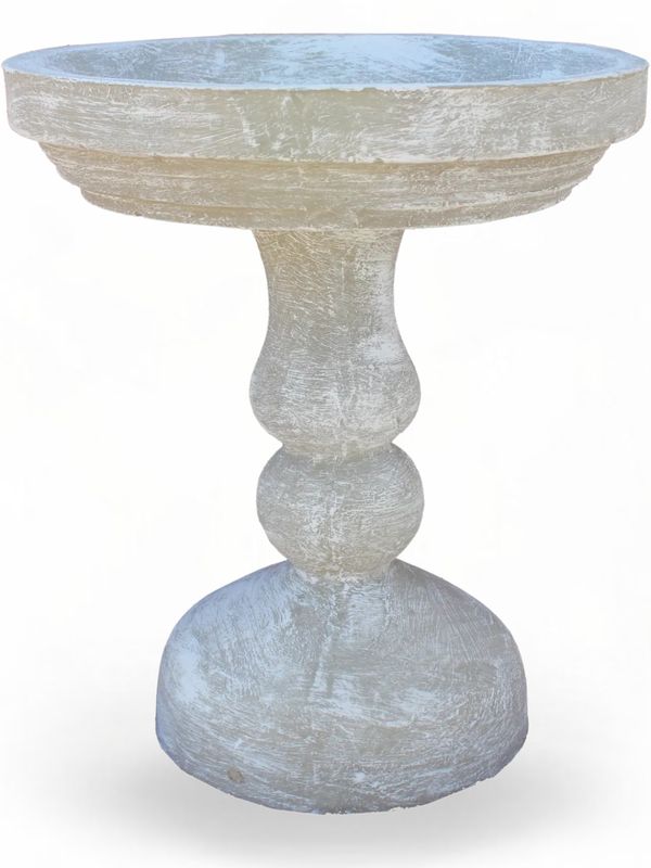 Round Bulge Whitewash Birdbath H:520mm W:420mm 36kg