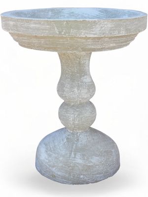 Round Bulge Whitewash Birdbath H:520mm W:420mm 36kg