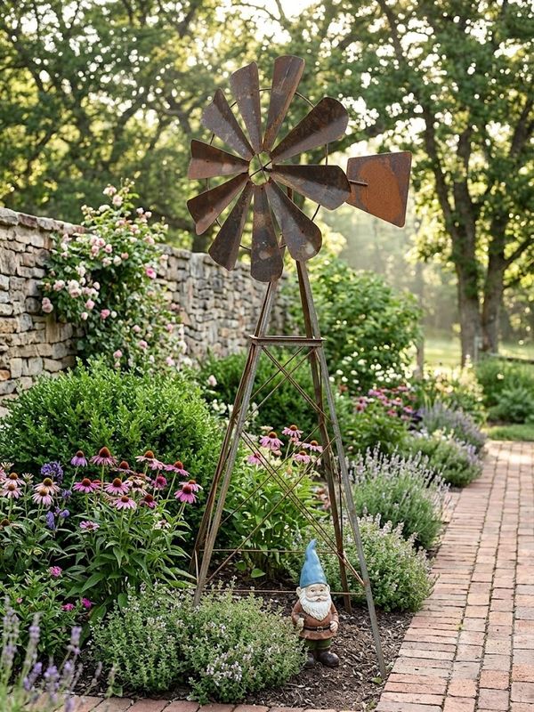 Raw Steel Windmill Medium "Natural Rust" Height:140cm