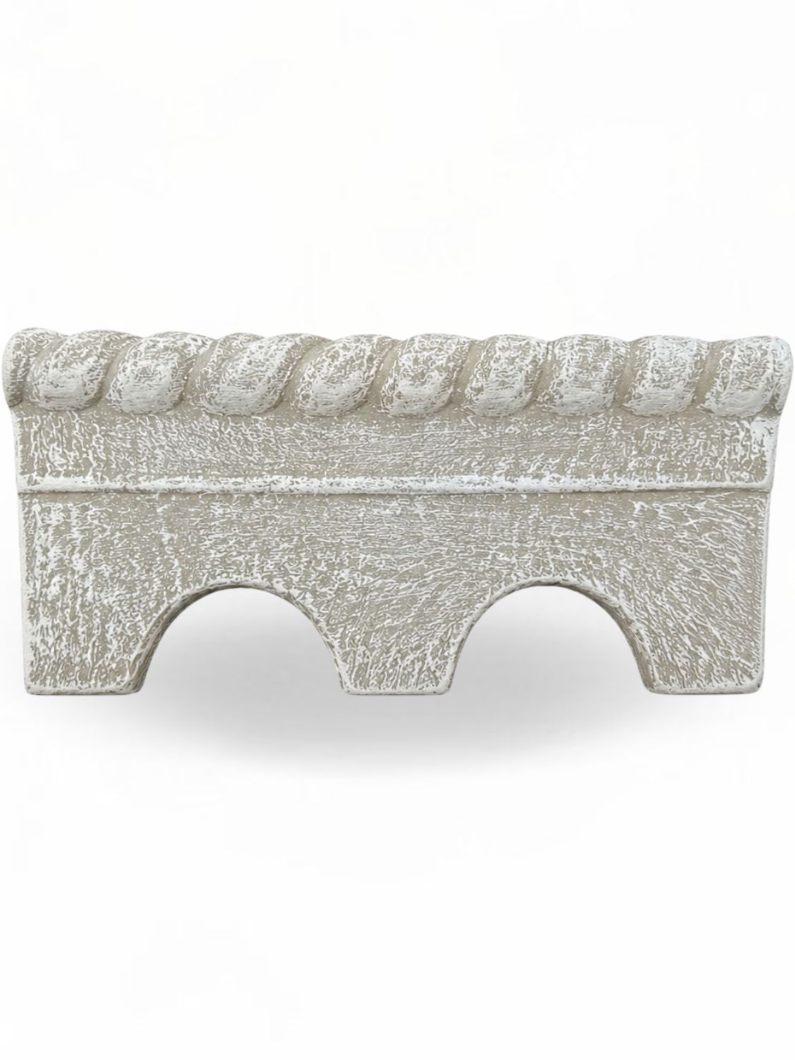 Rope Edging Large White Wash Finish H:170mm x L:475mm Thick:35mm 6.0kg