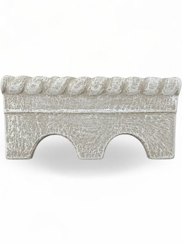 Rope Edging Large White Wash Finish H170mm x L475mm x 35mm thick 6.0kg
