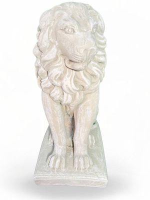 Sitting Lion Whitewash Finish (Left Looking) - H540mm x W355mm - 35kg