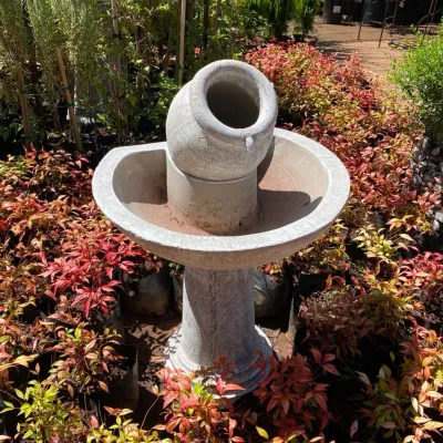Capri Half Vase Fountain Whitewash Finish - H:800mm W:570mm 56kg (Excluding Pump)