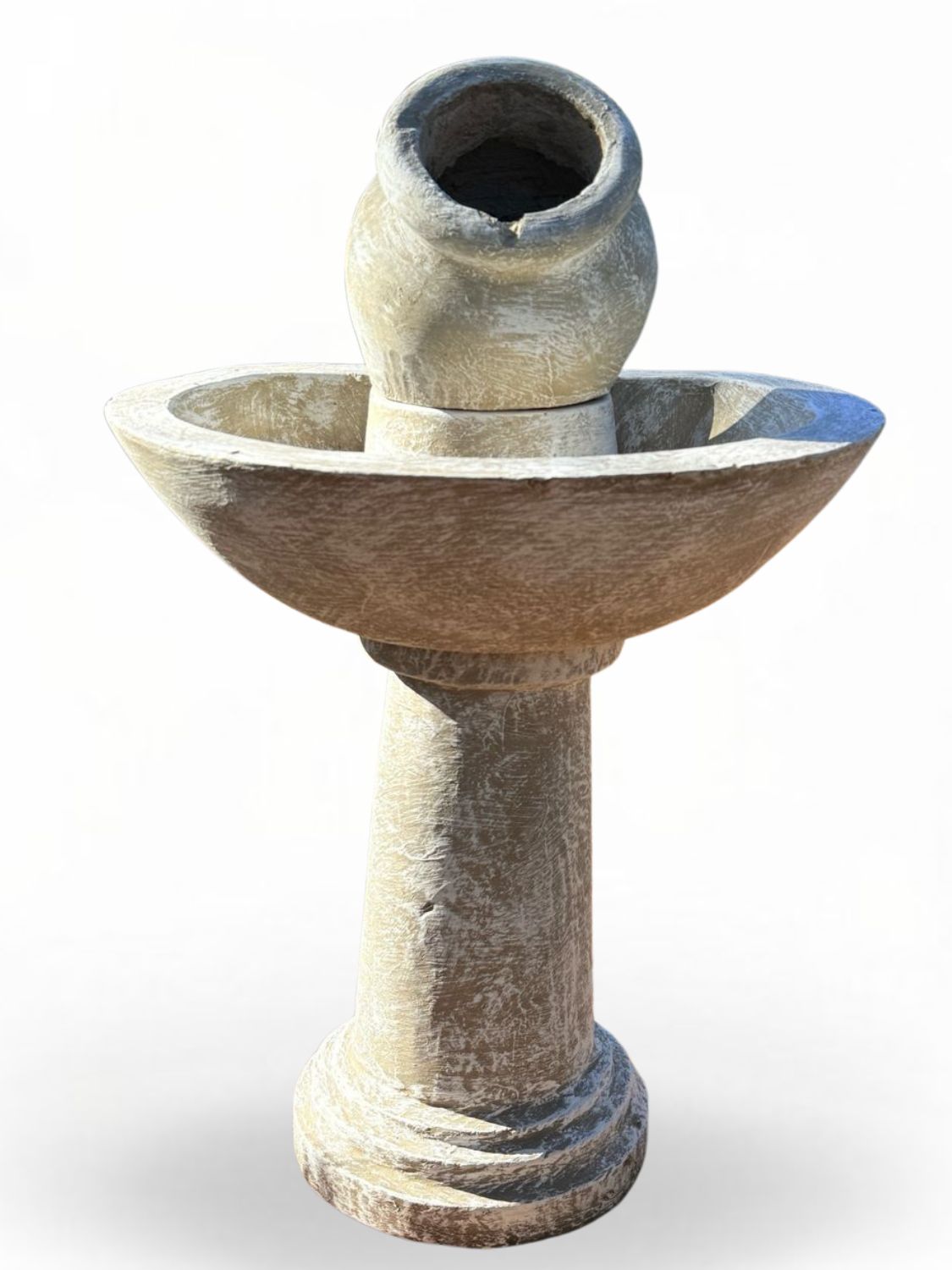Capri Half Vase Fountain Whitewash Finish - H800mm x W570 - 56kg (Excluding Pump)