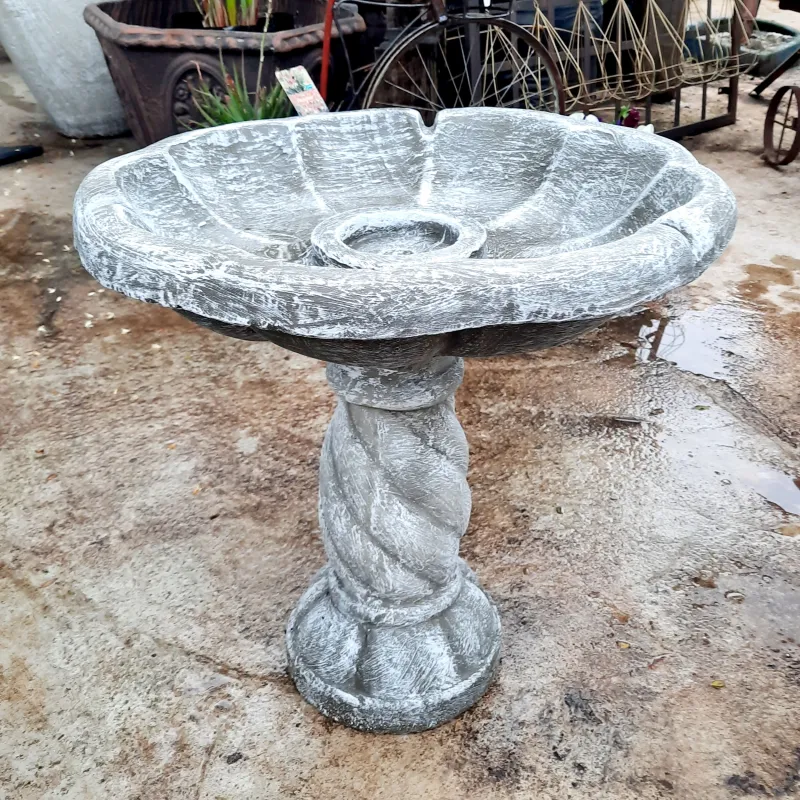 Acorn Birdbath Whitewash Finish Medium  H:490mm W:490mm 26kg