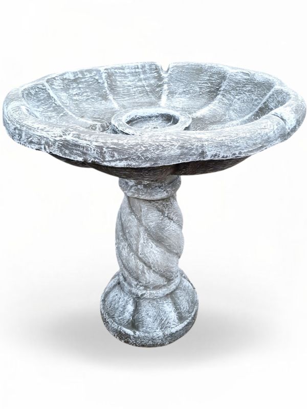 Acorn Birdbath Whitewash Finish Medium  H:490mm W:490mm 26kg