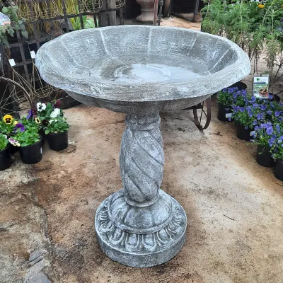 Acorn Birdbath Whitewash Finish Large  H:810mm x W:670mm 84kg