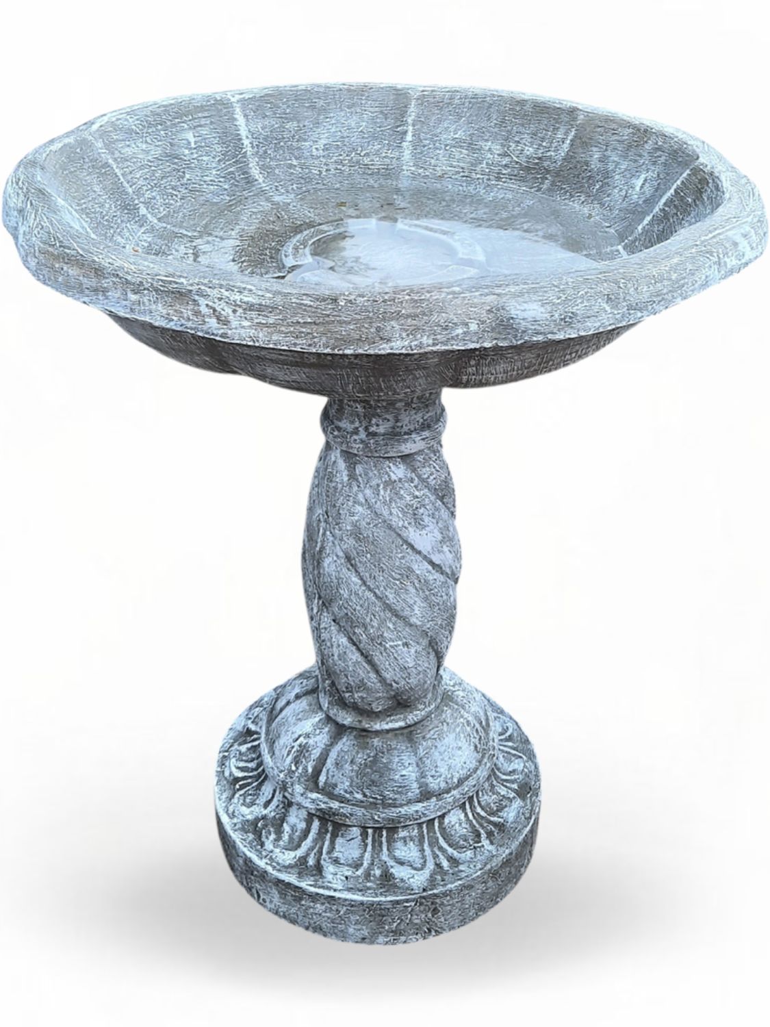 Acorn Birdbath Whitewash Finish Large  H:810mm x W:670mm 84kg