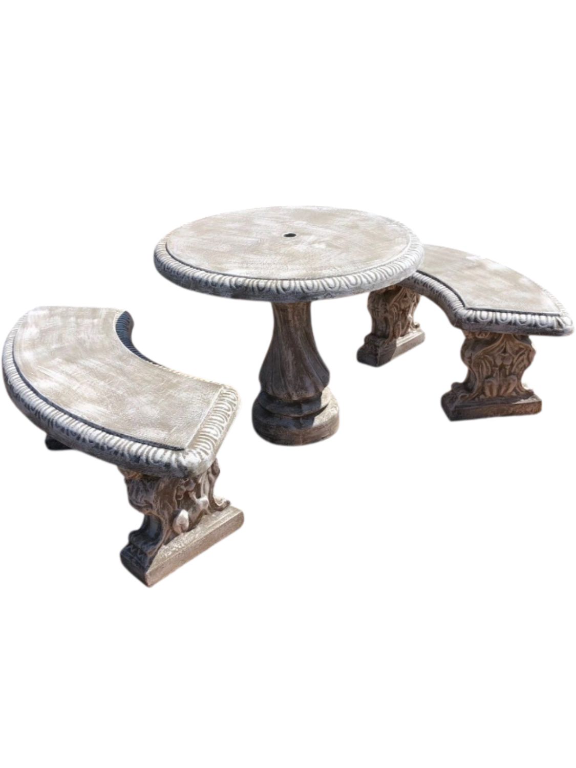 Rams Classic Table Set with Table Top Support Whitewash Finish  - 9 piece - W1000mm - 557kg