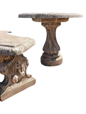 Rams Classic Table Set with Table Top Support Whitewash Finish 9 piece - W:1000mm 557kg