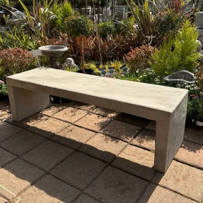 Park Bench Cement Finish - L:1500mm W:400mm H:450mm 160kg