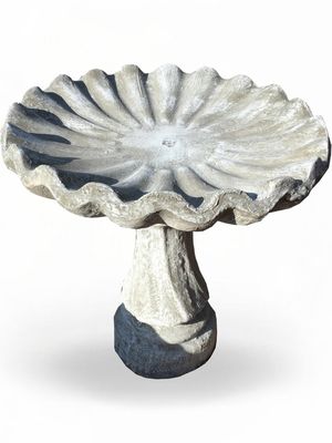 Wendy Shell Birdbath Whitewash Finish H:700mm W:670mm 129kg