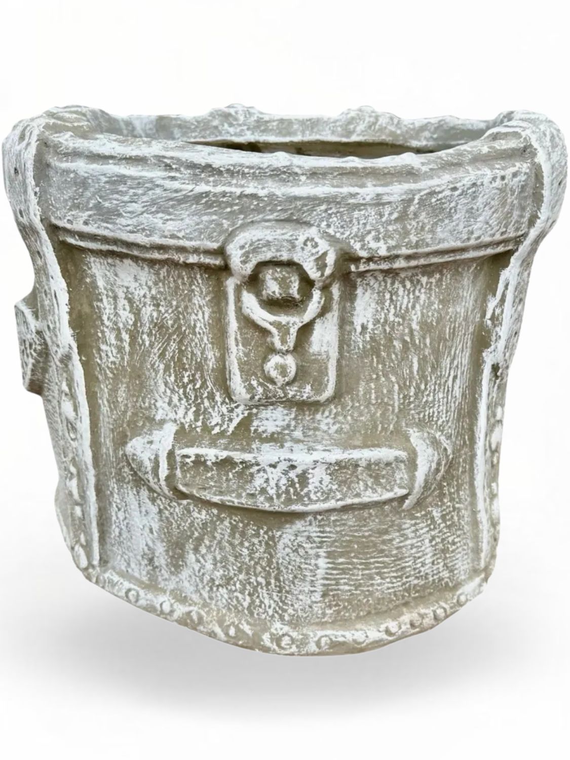 Hat Case Planter Whitewash Finish - L510mm x H60mm x W350mm - 12kg