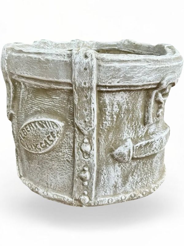 Hat Case Planter Whitewash Finish - L510mm x H60mm x W350mm - 12kg