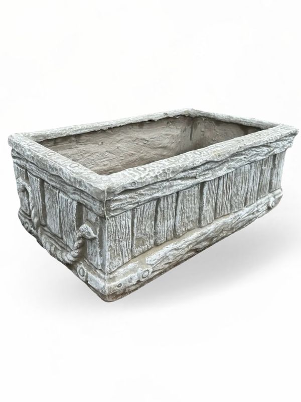 Medium Crate Planter Whitewash Finish - L850mm x W500mm x H320mm- 60kg
