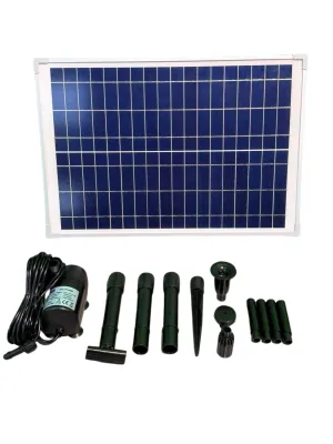 1400 L/H Solar Pond Pump Kit "Includes Pump, Panel &amp; Nozzles"