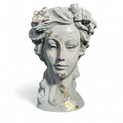 Gold Goddess Head Planter