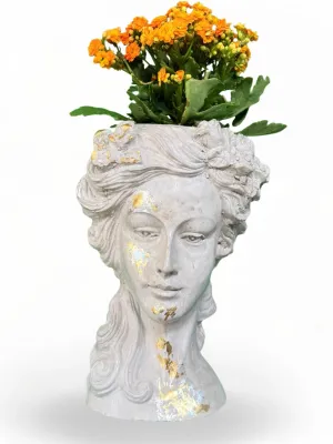 Gold Goddess Head Planter