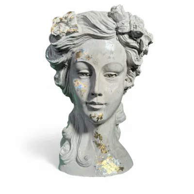 Gold Goddess Head Planter