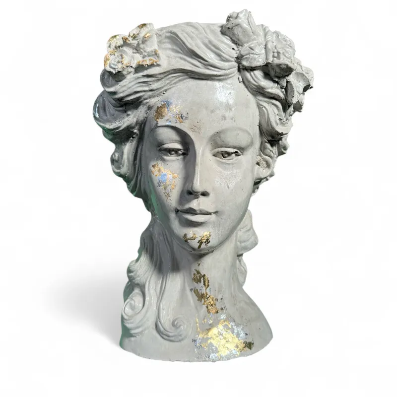 Gold Goddess Head Planter